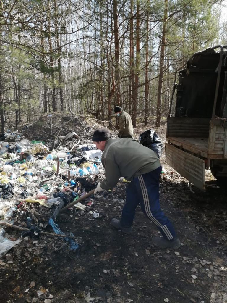 Ликвидирована несанкционированная свалка мусора вблизи лагеря "Солнечный"